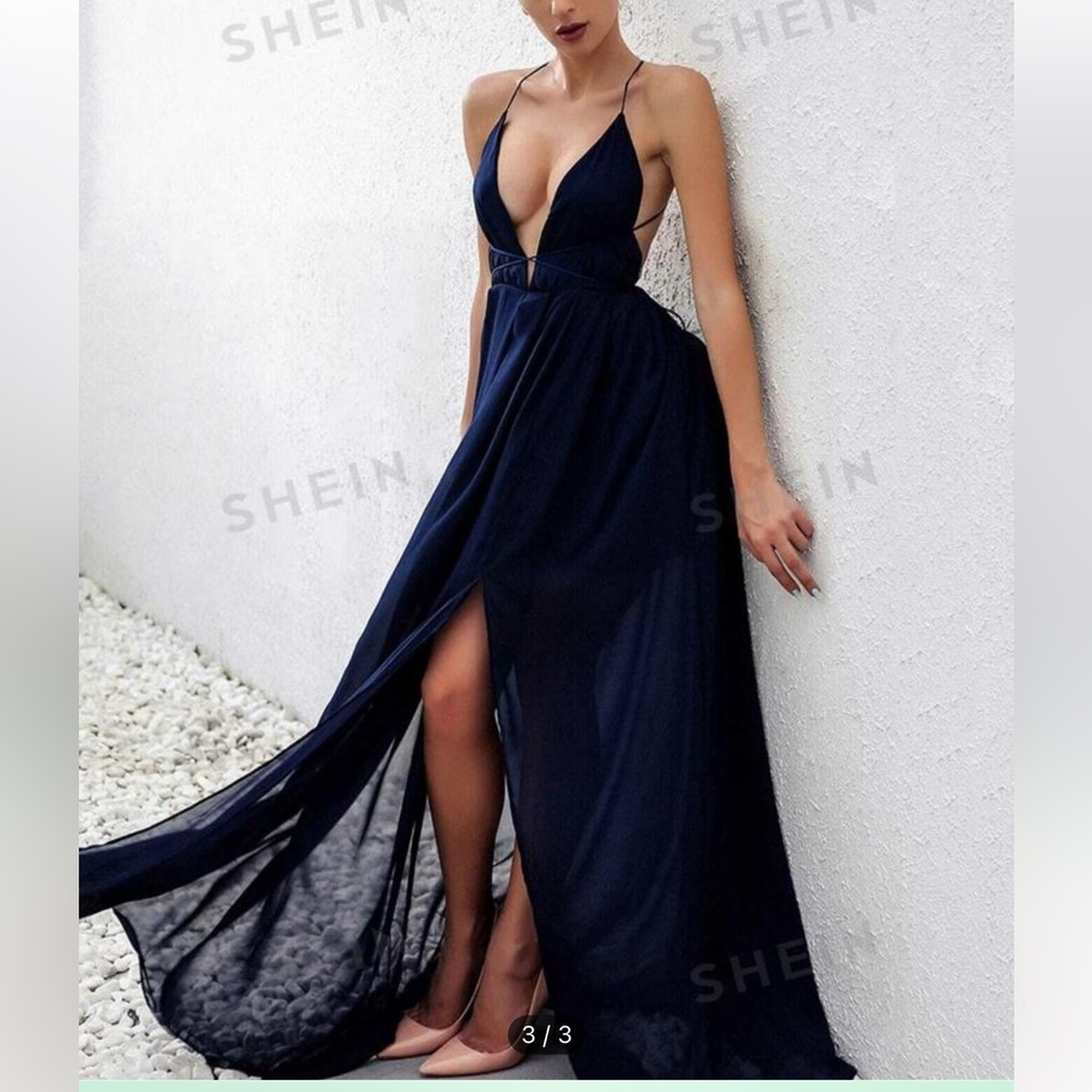 Open Back Maxi Dress with Split